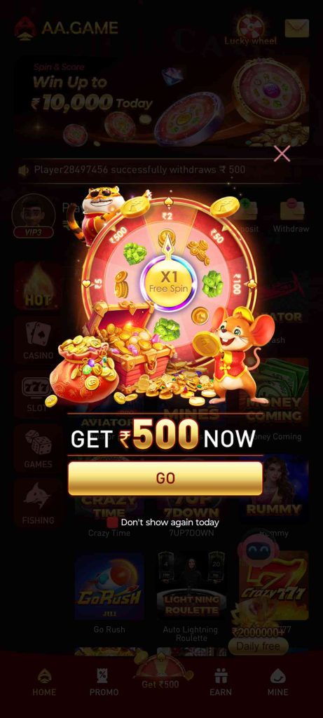 AA Game Casino: Download & Get Rs.40 Cash Free Bonus 2